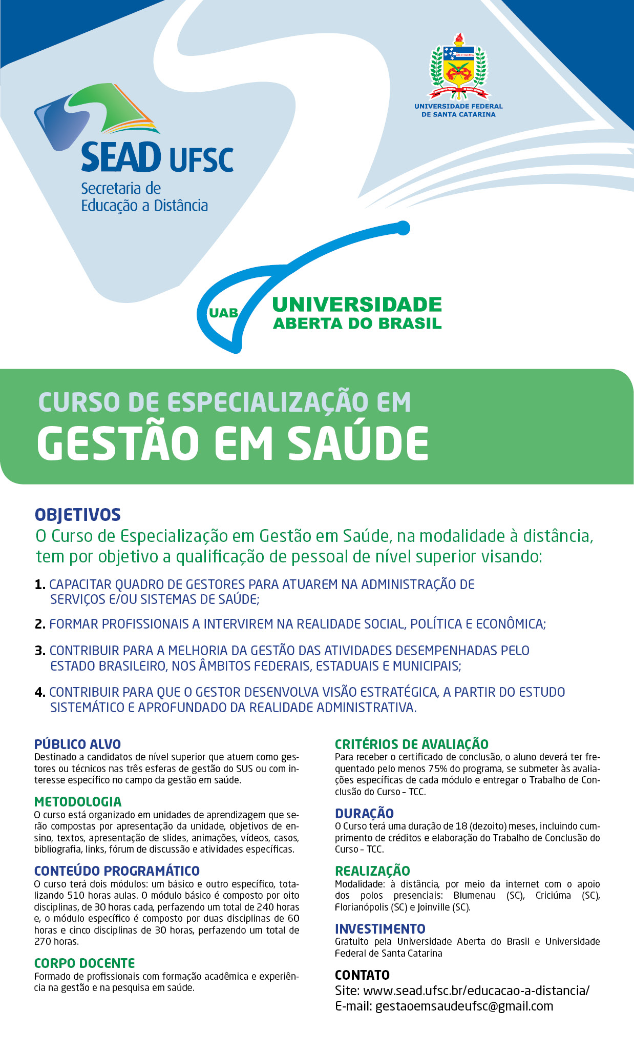 Estão abertas inscrições para curso a distância sobre avaliação de